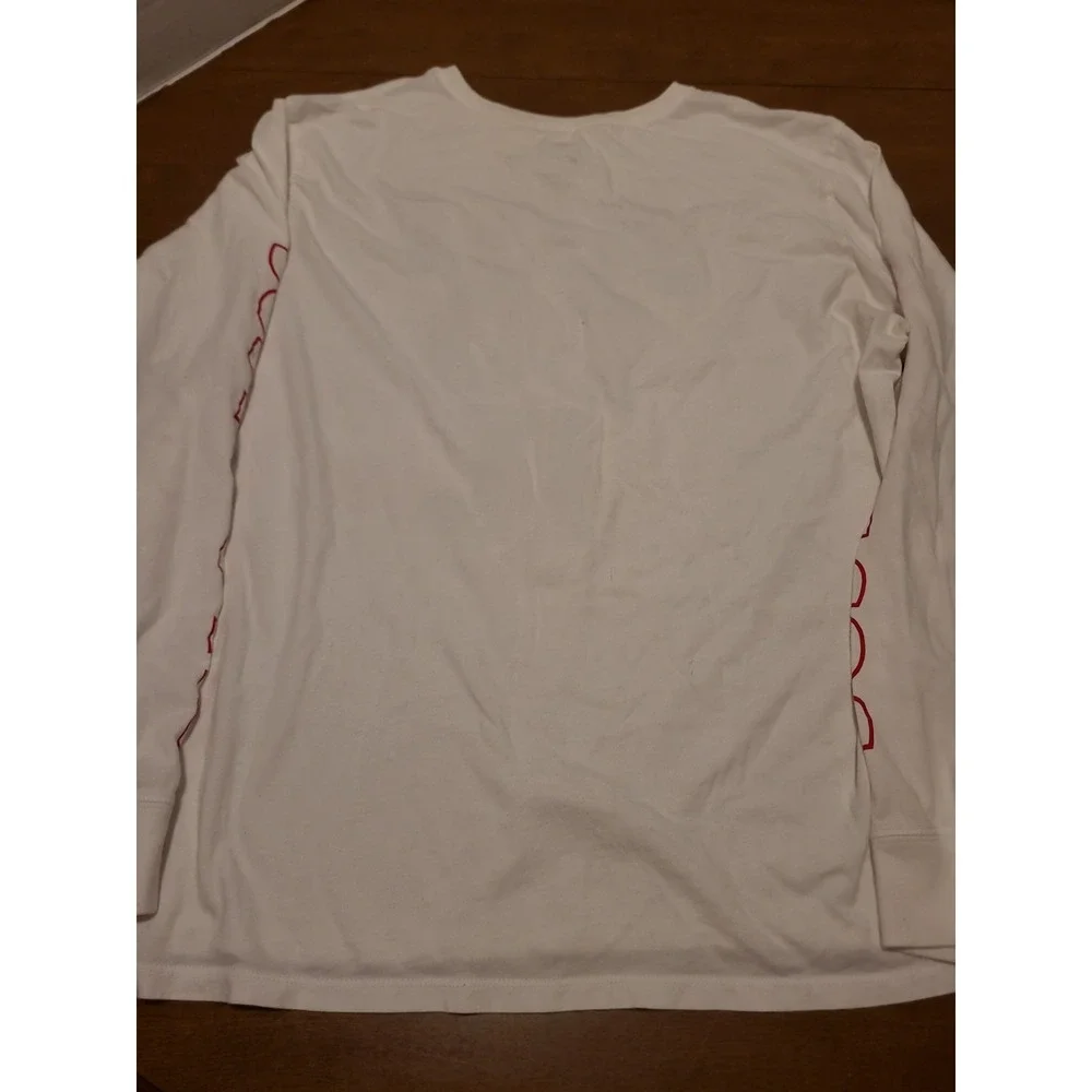 Nike Just Do It Long Sleeve The Nike Tee White/Red Men's XXL (2X) T-Shirt - Picture 5 of 8